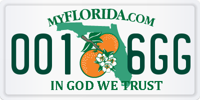 FL license plate 0016GG