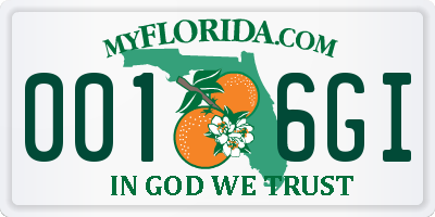 FL license plate 0016GI