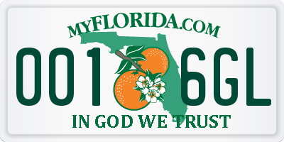 FL license plate 0016GL