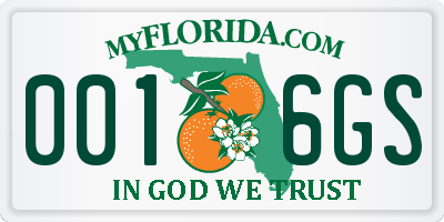 FL license plate 0016GS