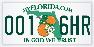 FL license plate 0016HR