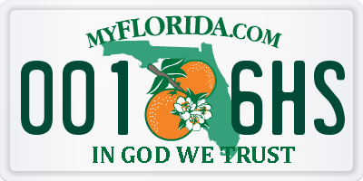 FL license plate 0016HS
