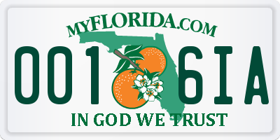 FL license plate 0016IA