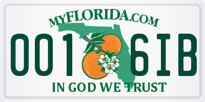 FL license plate 0016IB