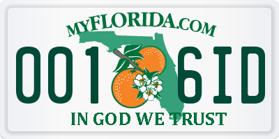 FL license plate 0016ID