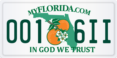 FL license plate 0016II