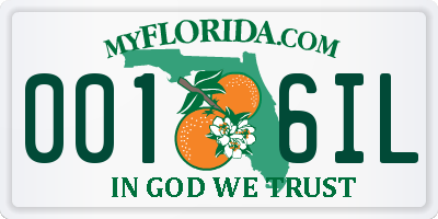 FL license plate 0016IL
