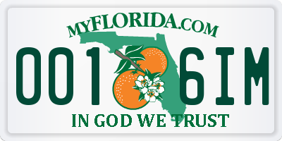 FL license plate 0016IM