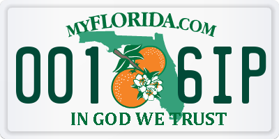 FL license plate 0016IP