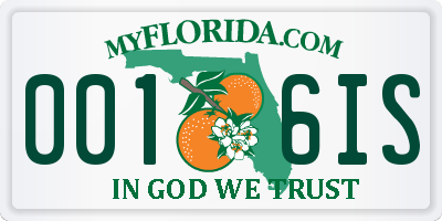 FL license plate 0016IS