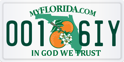 FL license plate 0016IY