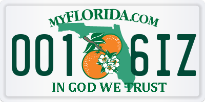 FL license plate 0016IZ