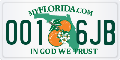 FL license plate 0016JB
