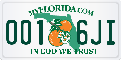 FL license plate 0016JI