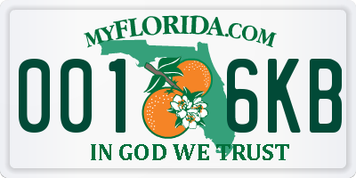 FL license plate 0016KB