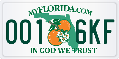 FL license plate 0016KF