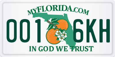 FL license plate 0016KH
