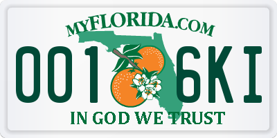 FL license plate 0016KI