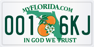 FL license plate 0016KJ