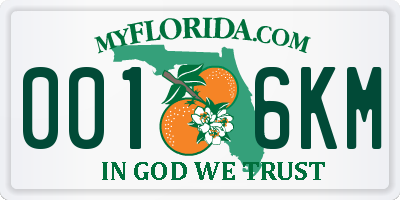 FL license plate 0016KM