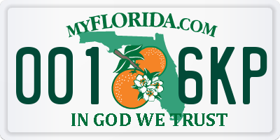 FL license plate 0016KP