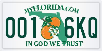 FL license plate 0016KQ