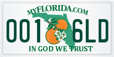 FL license plate 0016LD
