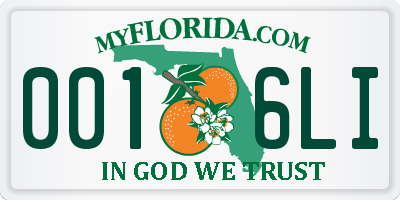 FL license plate 0016LI