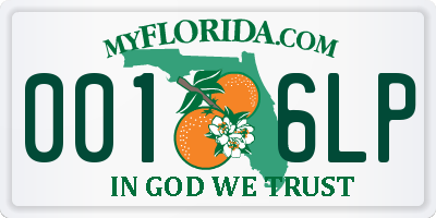 FL license plate 0016LP