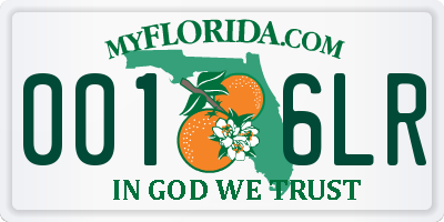 FL license plate 0016LR