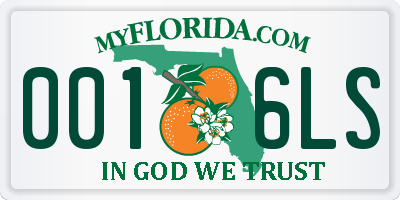 FL license plate 0016LS