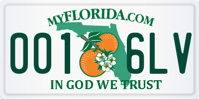FL license plate 0016LV
