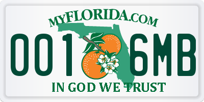 FL license plate 0016MB