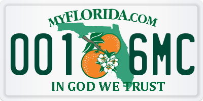 FL license plate 0016MC