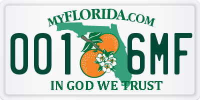 FL license plate 0016MF