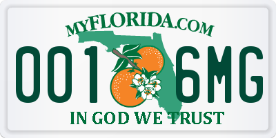 FL license plate 0016MG