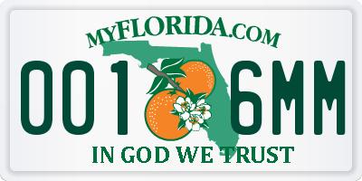FL license plate 0016MM