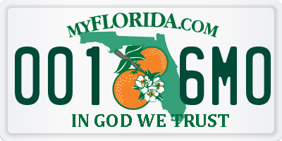 FL license plate 0016MO