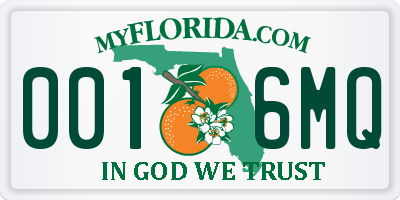 FL license plate 0016MQ