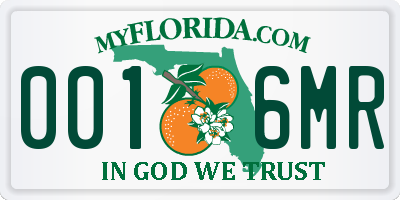 FL license plate 0016MR