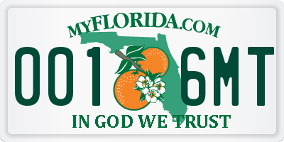 FL license plate 0016MT
