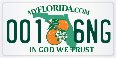 FL license plate 0016NG