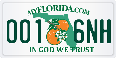 FL license plate 0016NH