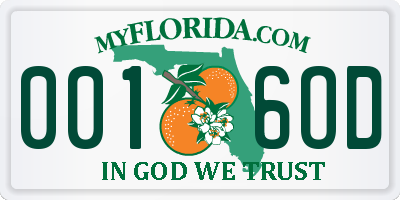 FL license plate 0016OD