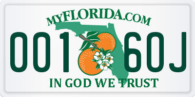 FL license plate 0016OJ