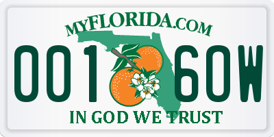 FL license plate 0016OW