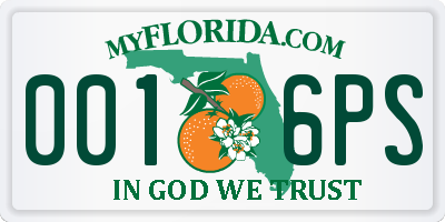 FL license plate 0016PS