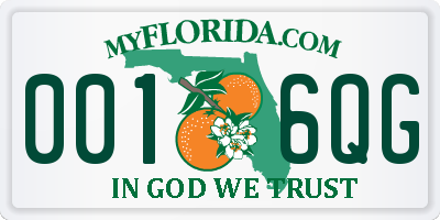 FL license plate 0016QG