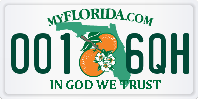 FL license plate 0016QH