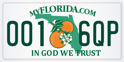 FL license plate 0016QP
